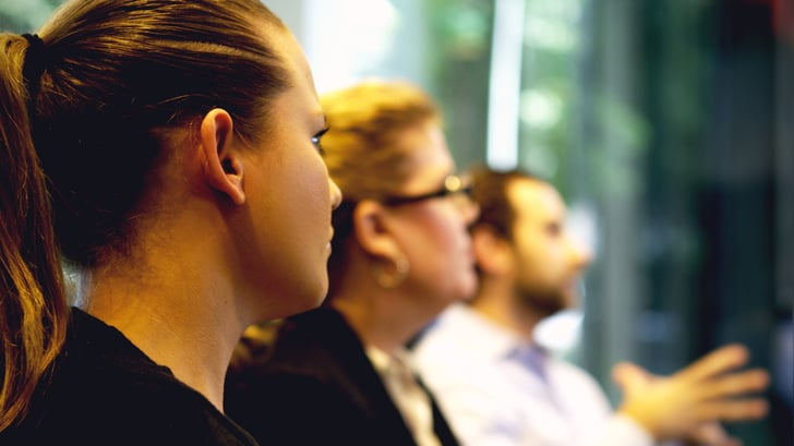 Employees In Internal Communications Video Meeting