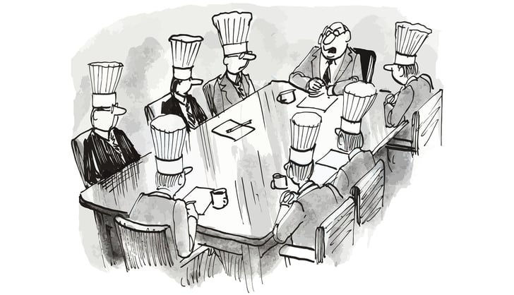 Too Many Cooks In The Kitchen Corporate Board Room Decision making Marketing Team